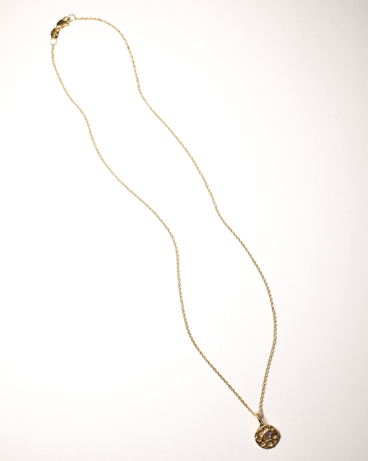 Amethyst Birthstone Necklace - February - Yellow Gold