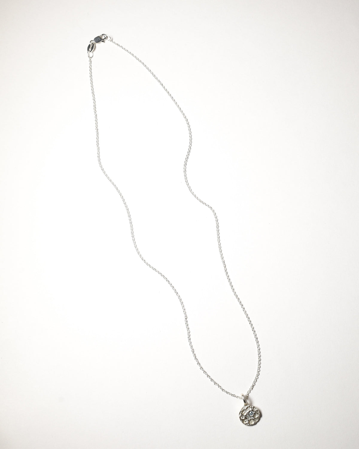 Aquamarine Birthstone Necklace - March - Sterling Silver