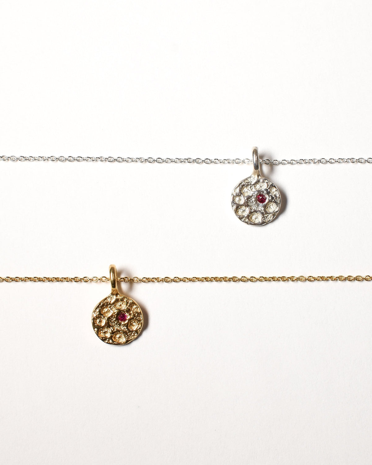 Ruby Birthstone Necklace - July - Yellow Gold