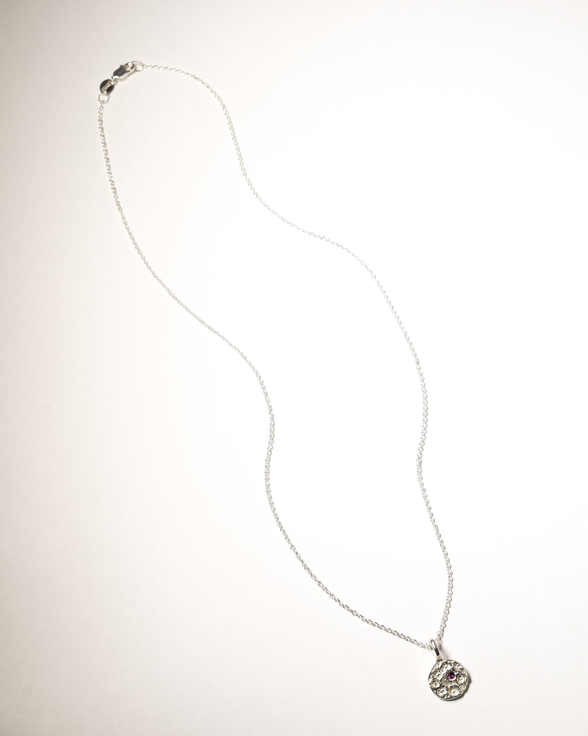 Garnet Birthstone Necklace - January - Sterling Silver