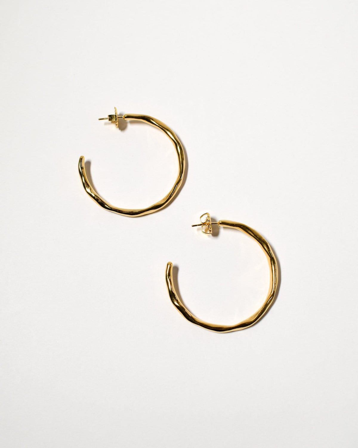 Wiggle Hoops (Large), Yellow Gold Plated