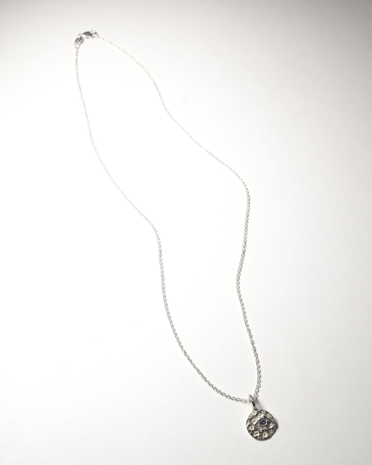 Amethyst Birthstone Necklace - February - Sterling Silver