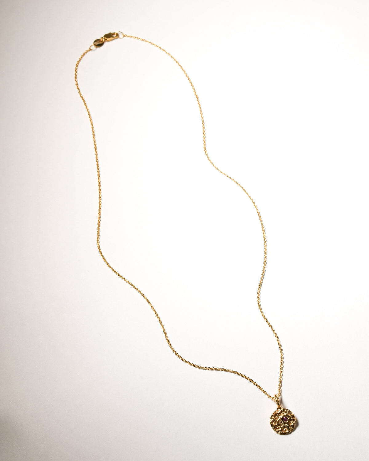 Garnet Birthstone Necklace - January - Yellow Gold