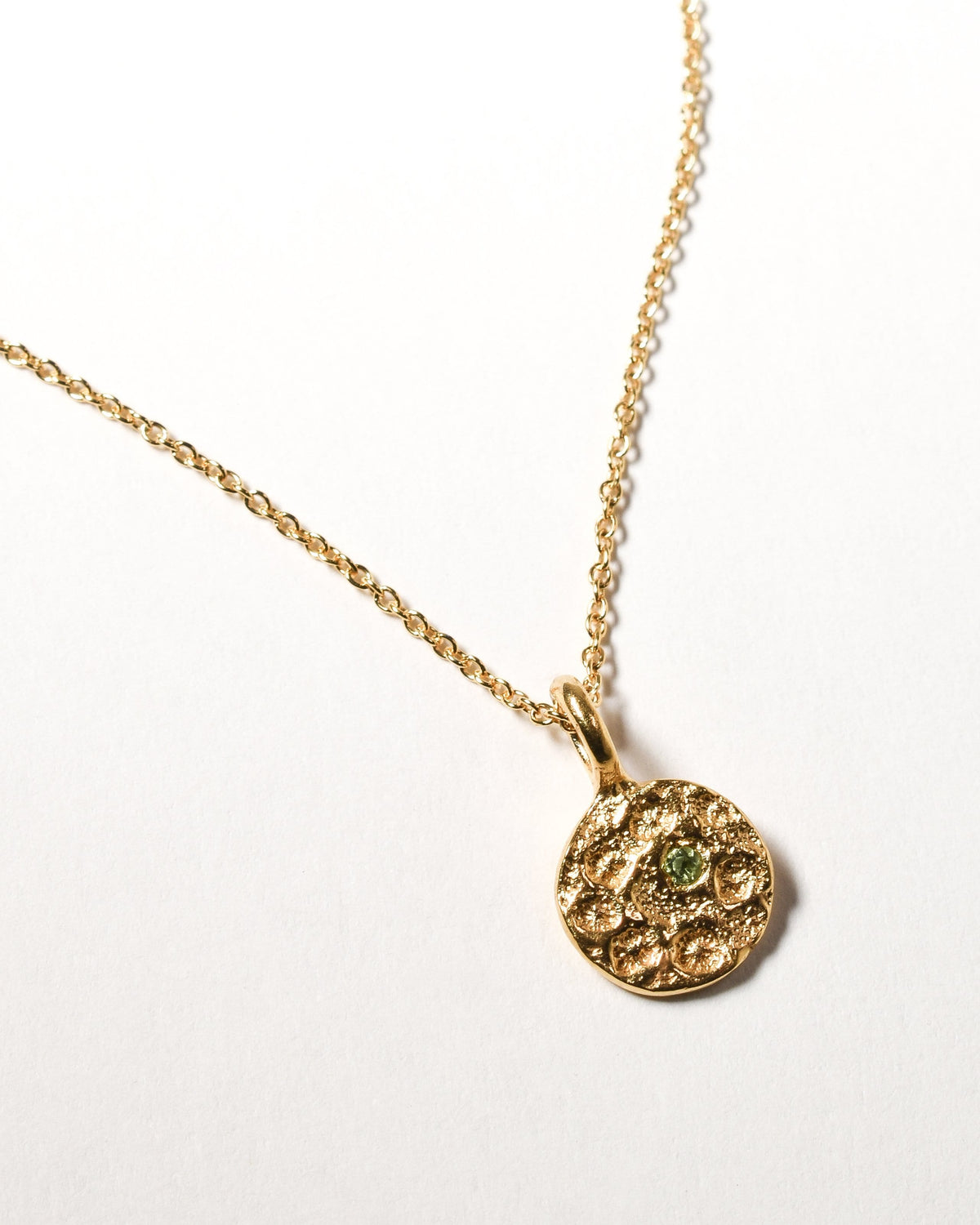 Peridot Birthstone Necklace - August - Yellow Gold