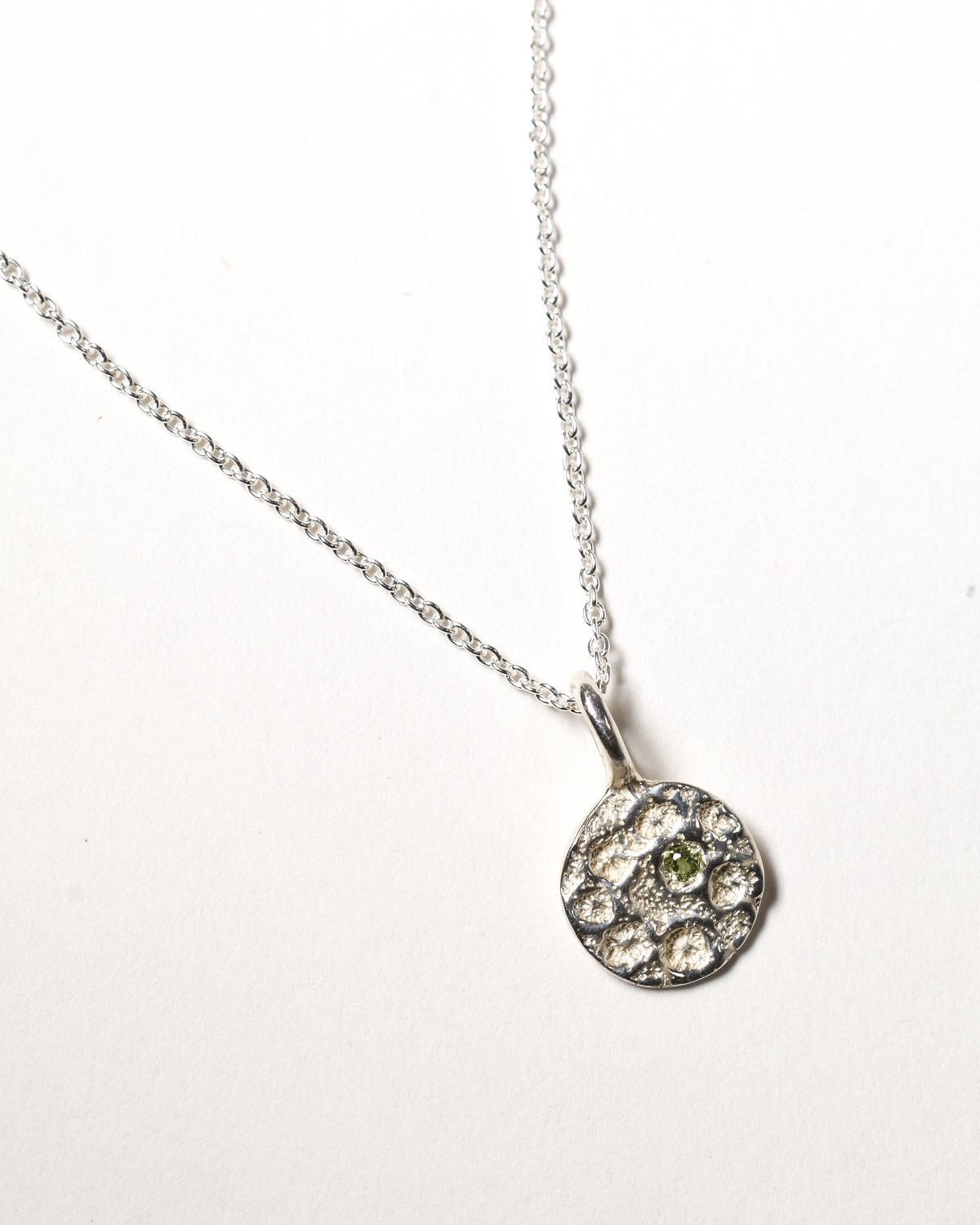Peridot Birthstone Necklace - August - Sterling Silver