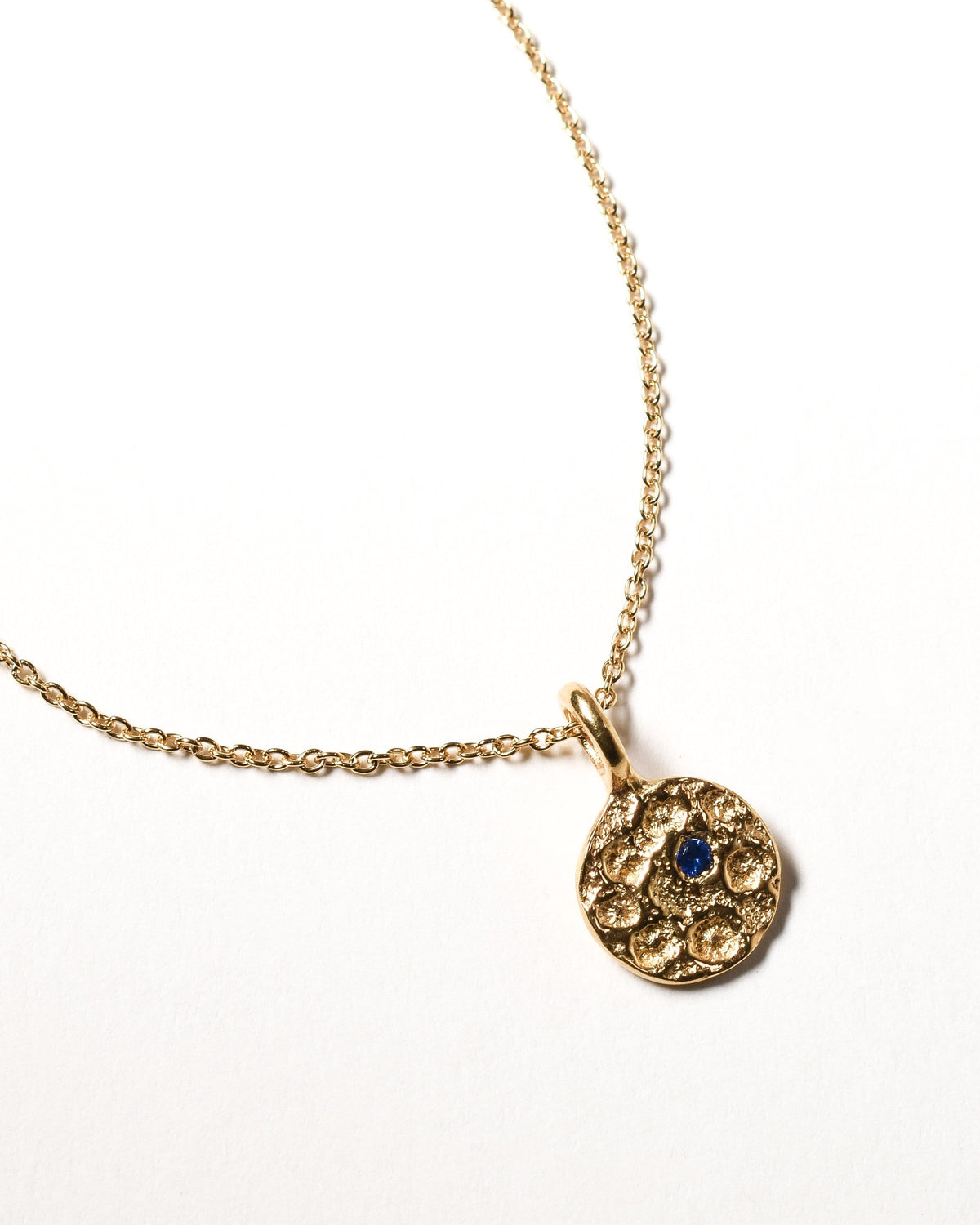 Sapphire Birthstone Necklace - September - Yellow Gold