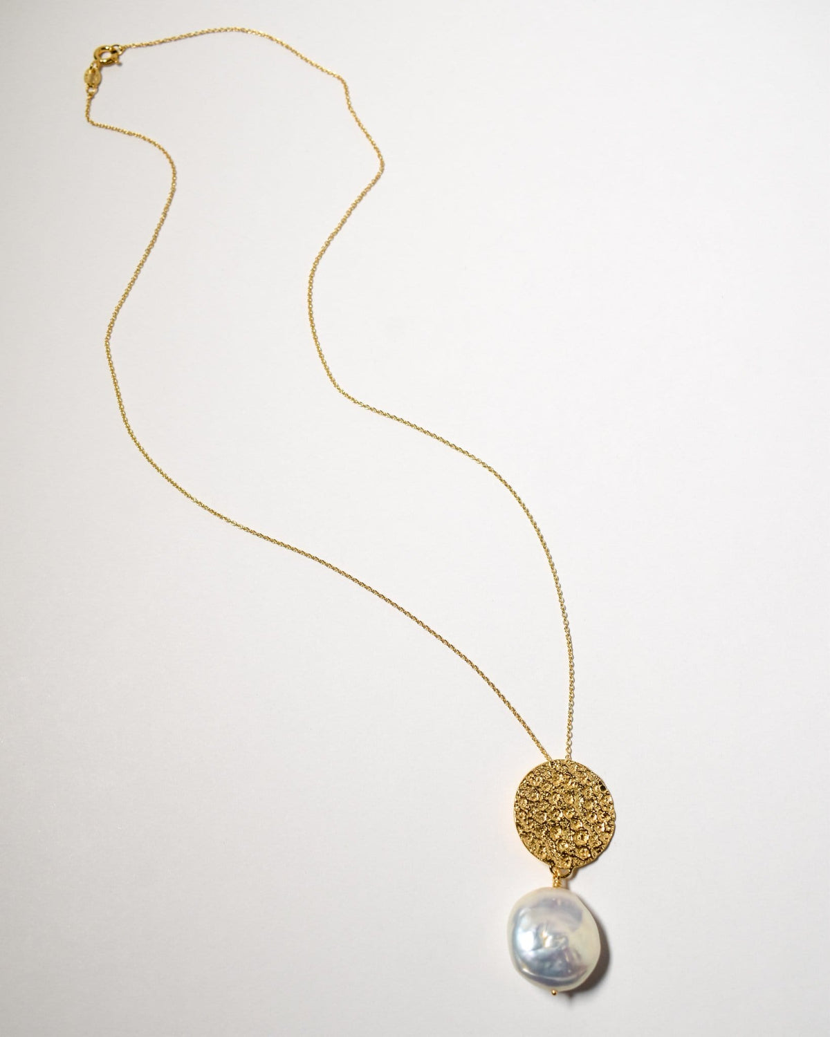 Marley Pearl Necklace, Yellow Gold Plate